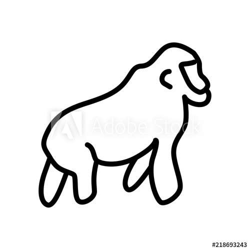 500x500 gorilla icon vector isolated on white background, gorilla sign