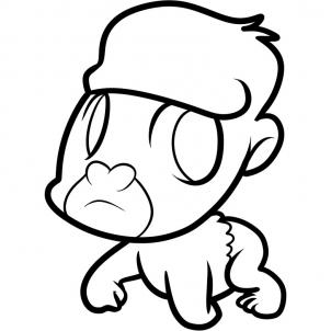 302x302 How To Draw A Gorilla For Kids, Step