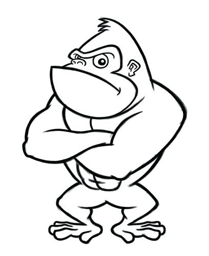 409x500 How To Draw A Gorilla Step