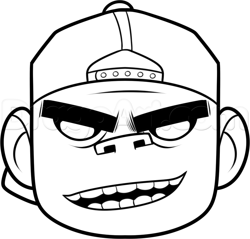 870x833 How To Draw Russel From Gorillaz, Step