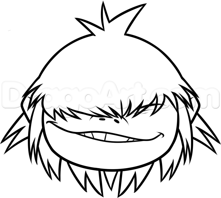 885x795 Step How To Draw Noodle From Gorillaz