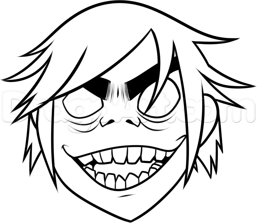 834x722 Step How To Draw From Gorillaz