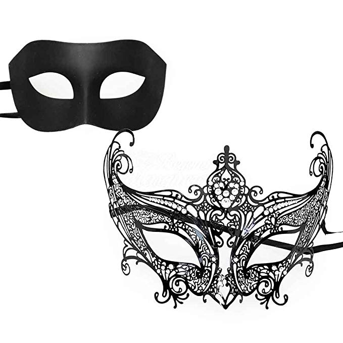 679x679 His Hers 'gossip Girl' Venetian Masquerade Mask For Couples