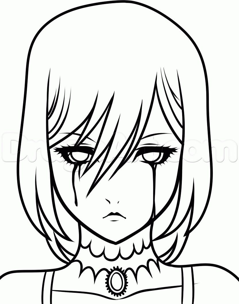 832x1057 How To Draw A Sad Goth Girl, Step