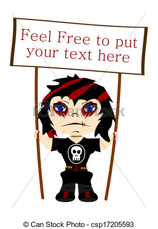 325x470 Cartoon Goth Girl On A White Background Vectors
