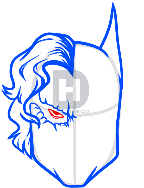 553x720 How To Draw Joker And Batman, Step