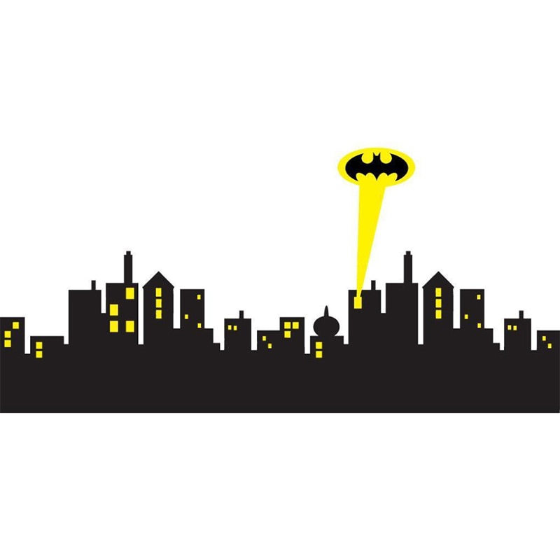 800x800 Sizes Gotham City Skyline Batman Decal Removable Wall Sticker
