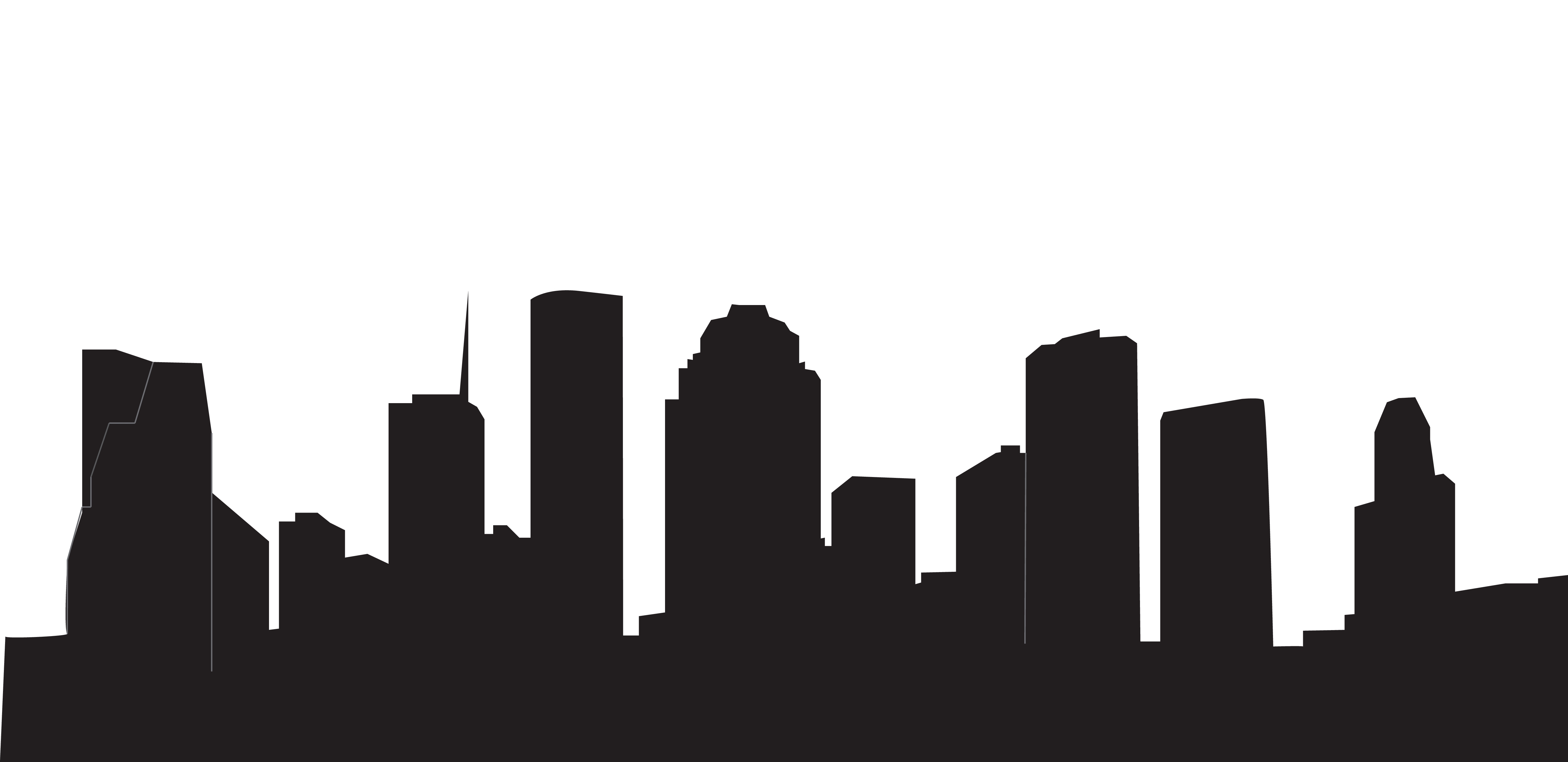 5246x2548 City Skyline Silhouette Drawing