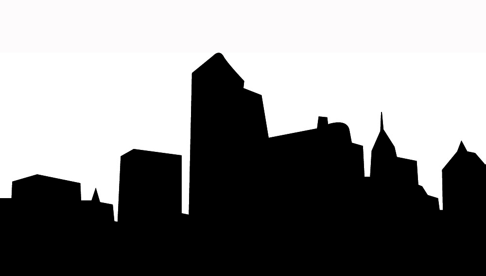 1000x567 City Skyline Silhouette Simple