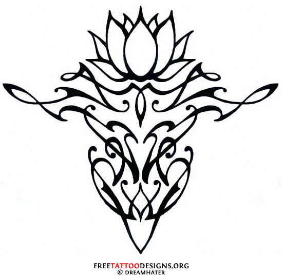 551x540 Gothic Lotus Flower Tattoo