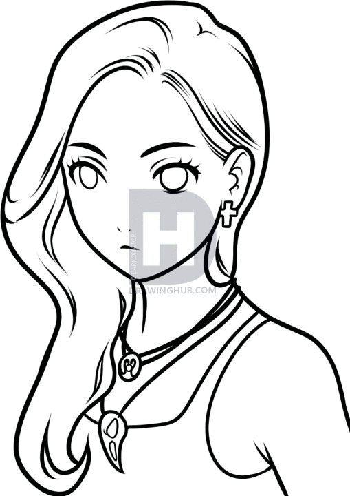 509x720 How To Draw A Dark Goth, Step