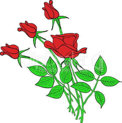 398x402 Roses Flowers Tattoo Vector Illustration Design Floral Red