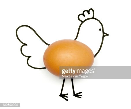 453x378 Drawing Objects The Chicken And The Egg Premium Clipart