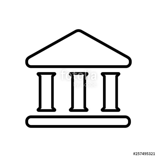500x500 House With Columns Icon Building Of Bank, Government, Court House