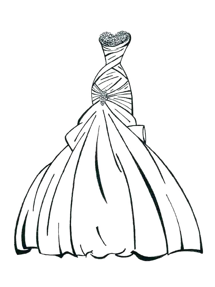 750x1000 Coloring Pages Of Princess Dresses Free Barbie With Ball Gown