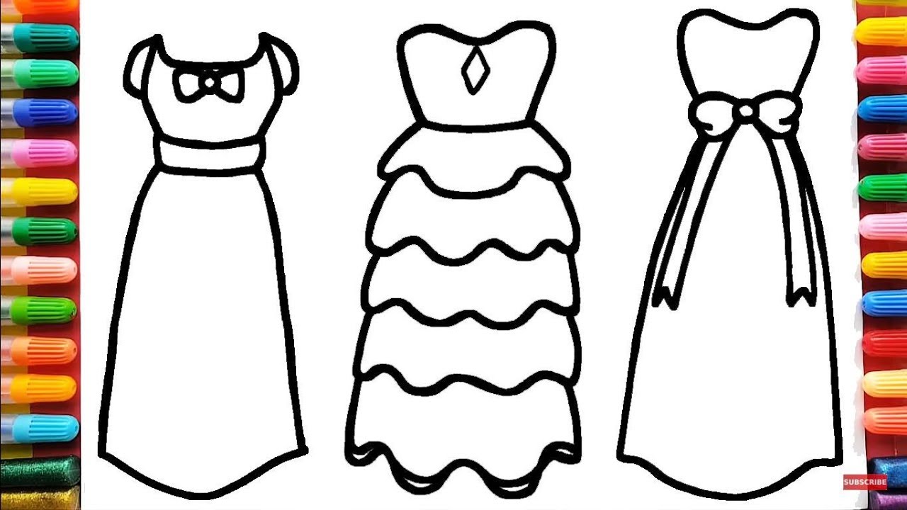 1280x720 Drawn Barbie Gown Drawing