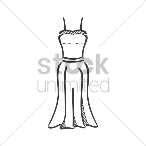 600x600 Wedding Gown Vector Image