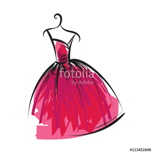 500x500 Ball Gown Hand Drawing On A Hanger Stock Image And Royalty Free