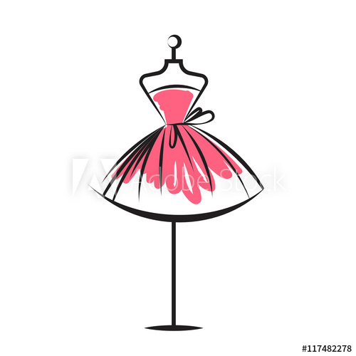 500x500 Dummy Dress Hand Drawing Illustration Vector