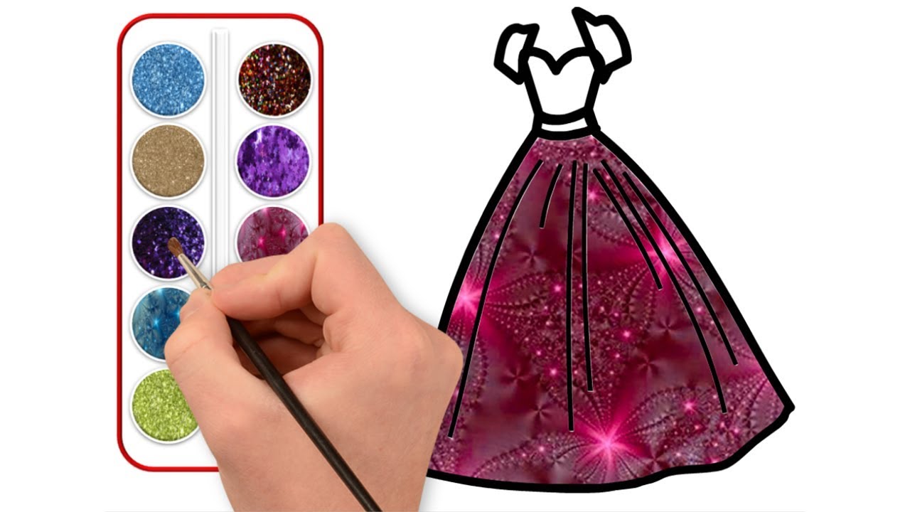 1280x720 Coloring Pages Dresses For Girls Gown Drawing