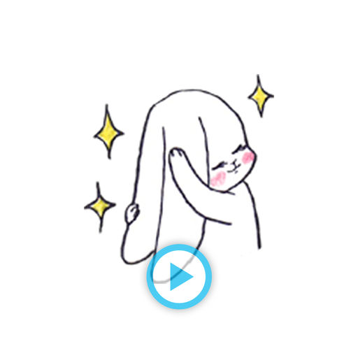 512x512 Animated Hand Drawing Bunny