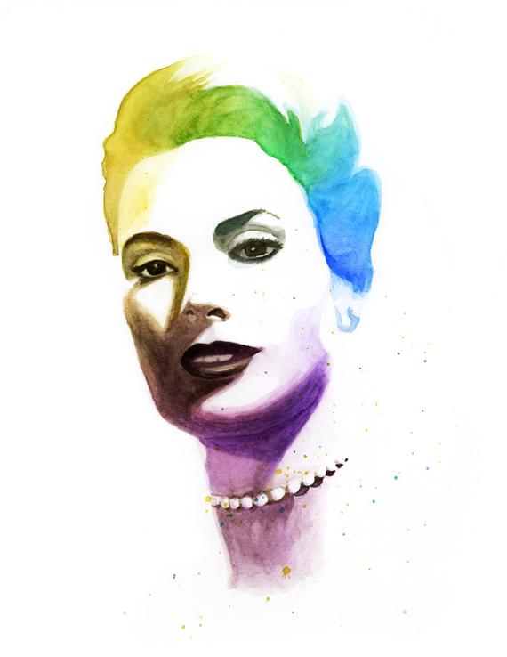 570x738 Grace Kelly Colorful Watercolor Art Print Etsy