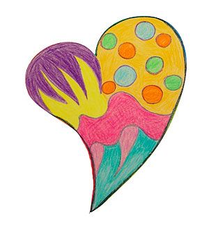 300x362 First Grade Art Lesson Giant Heart Drawing, Part Color