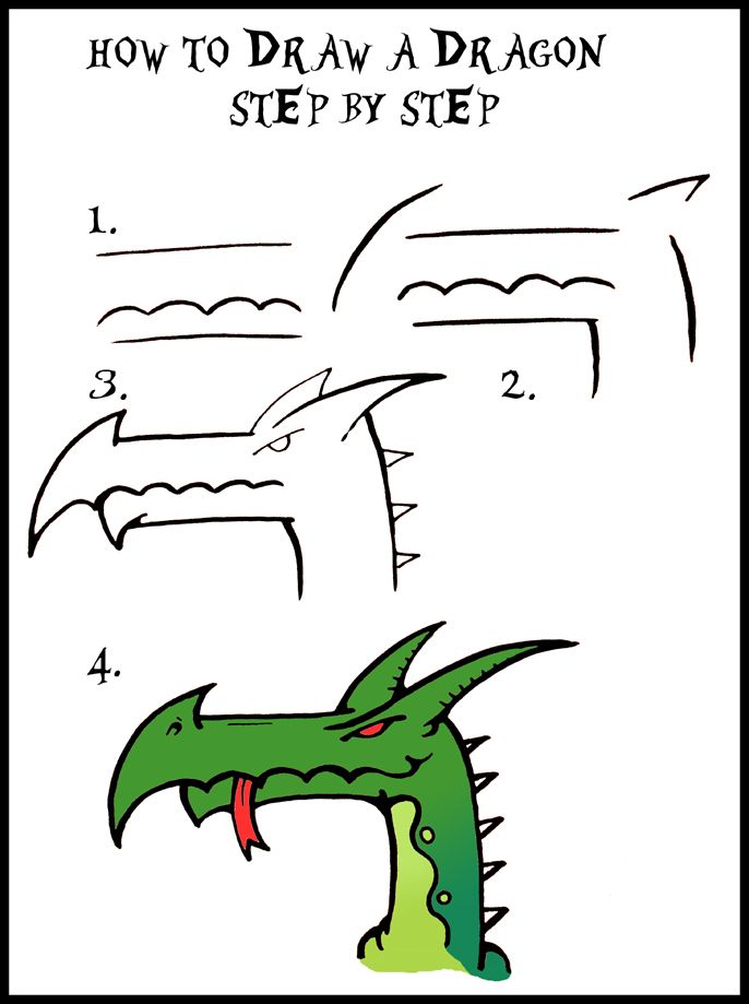 686x919 How To Draw A Dragon Easy Grade Easy Dragon Drawings
