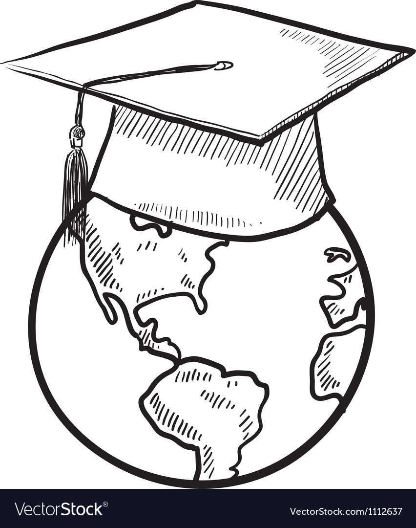 852x1080 Graduation Cap Drawing