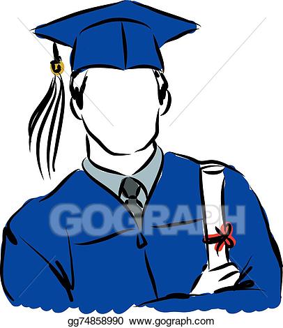 406x470 graduation robe clipart