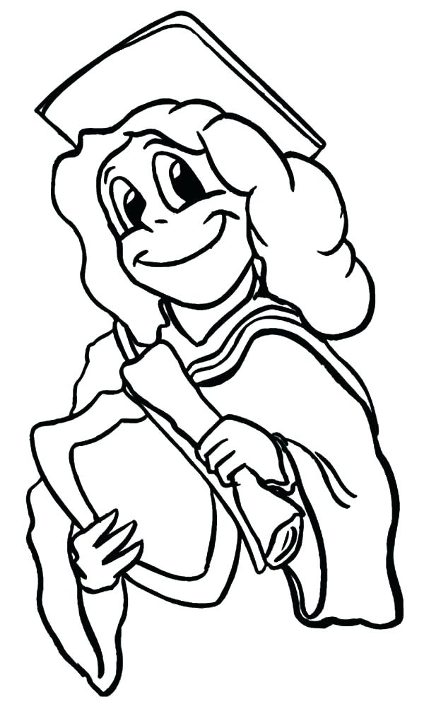 600x1013 Graduation Cap And Gown Coloring Pages Stockware