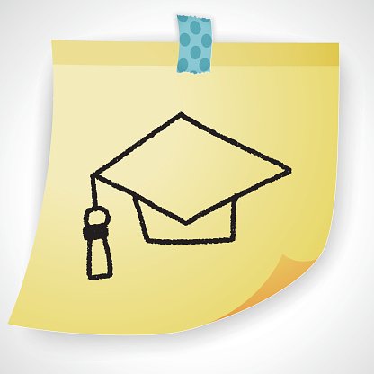 416x416 Graduation Hat Doodle Drawing Premium Clipart