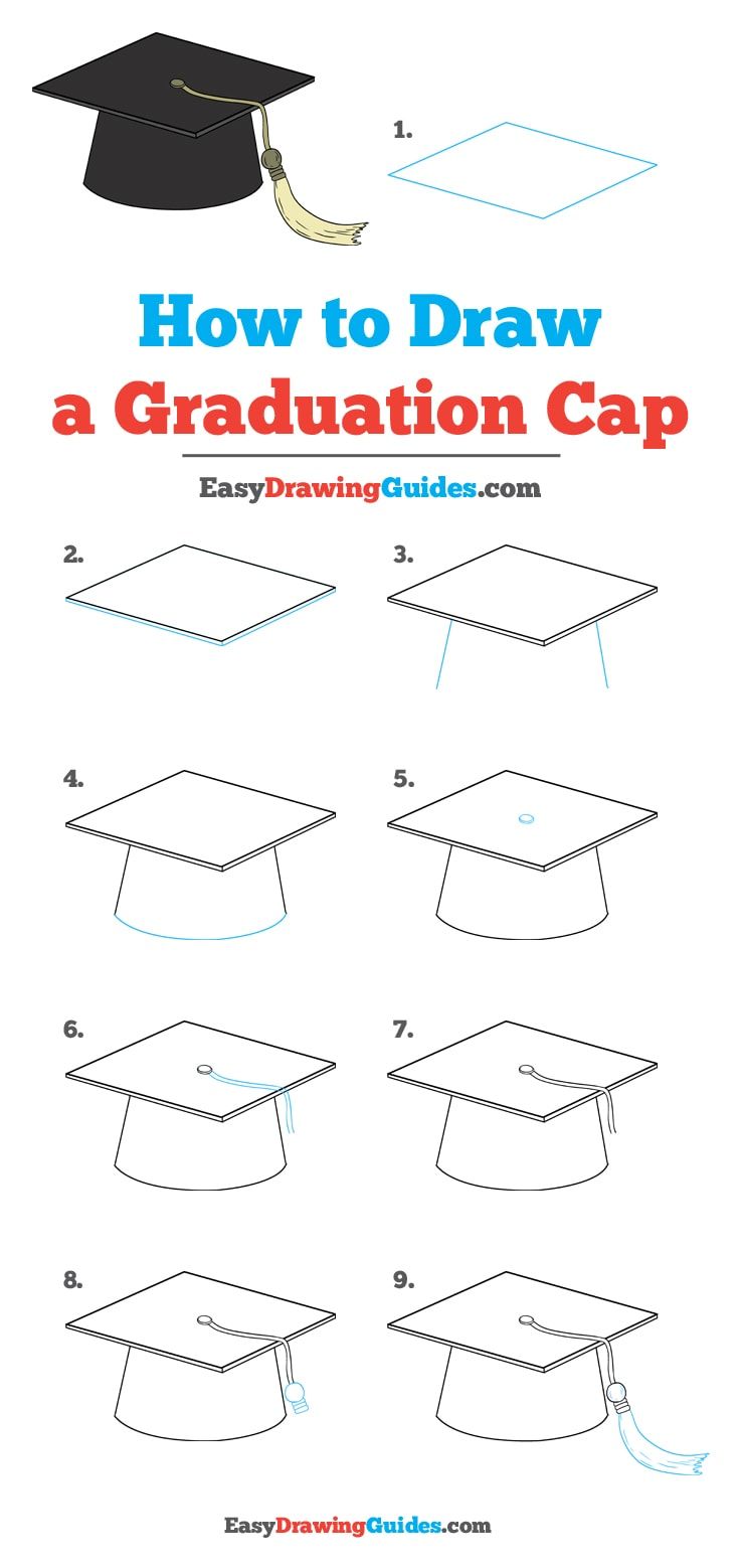 736x1558 How To Draw A Graduation Cap