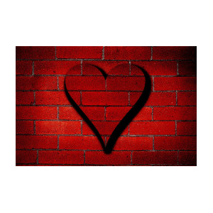300x300 Brick Wall Heart Graffiti Photograph