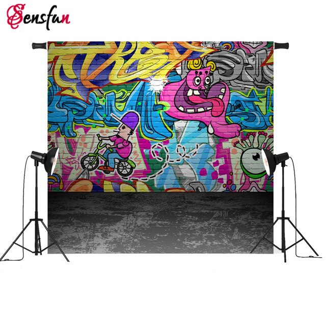 640x640 sensfun colored brick wall photography backdrops graffiti wall