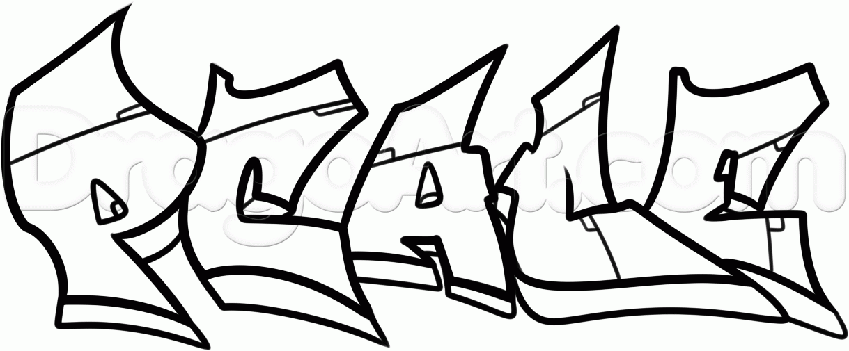 1219x505 Step How To Draw Graffiti Peace