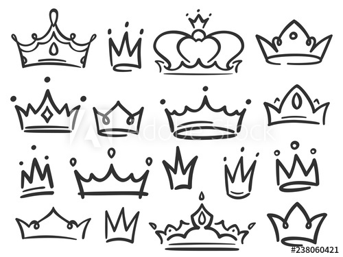 500x375 Sketch Crown Simple Graffiti Crowning, Elegant Queen Or King