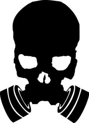291x400 Scary Gas Mask Skull Vinyl Sticker Decal