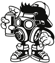 190x219 Bomber Graffiti Gas Mask Small Buttons Spreadshirt