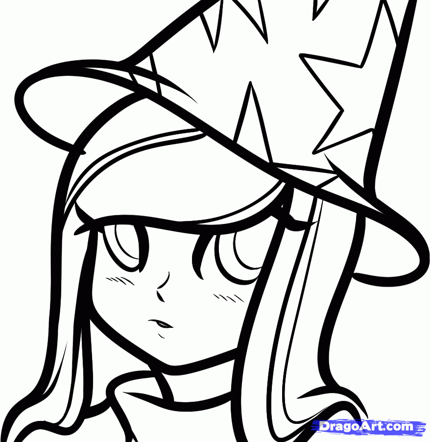 878x902 step how to draw a wizard girl, anime wizard girl