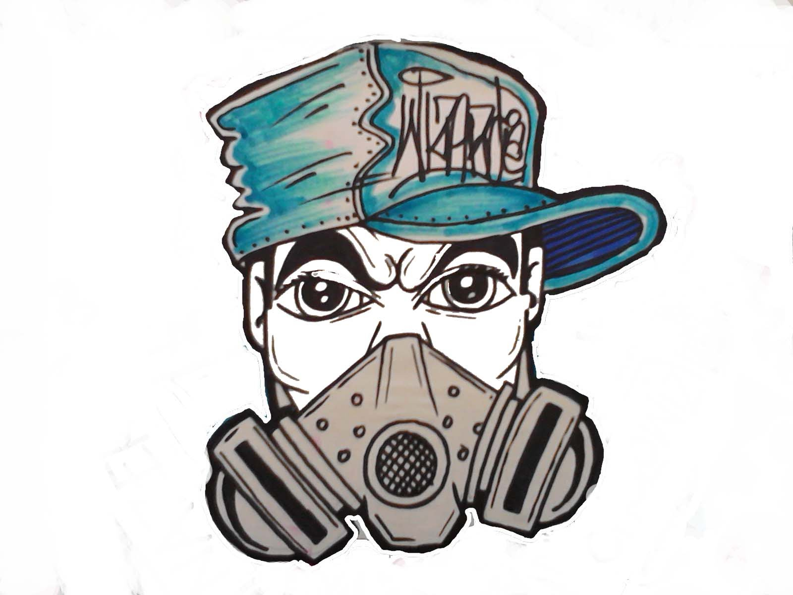 1600x1200 Drawing Graffiti With Pencil Drawing A Gas Mask Character