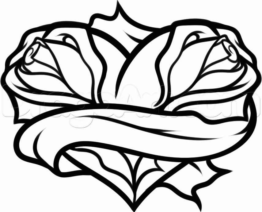 855x691 Rose Drawing Graffiti For Free Download