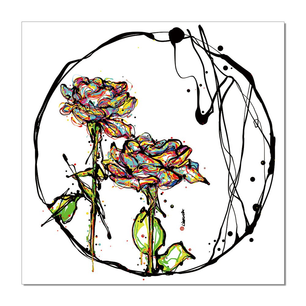 1000x1000 epic graffiti inked roses acrylic wall art, x