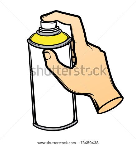437x470 Vector Hand Holding Graffiti Spray Can