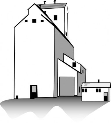383x425 Grain Elevator Clip Art Free Vector In Open Office Drawing