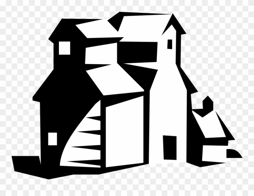 880x680 Vector Illustration Of Canadian Prairie Grain Elevators Clipart