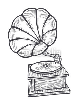 304x400 hand drawn gramophone, sketch buy photos ap images detailview