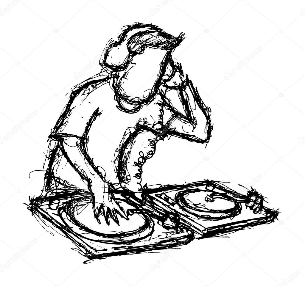 1024x962 huge collection of 'dj turntables drawing' download more than