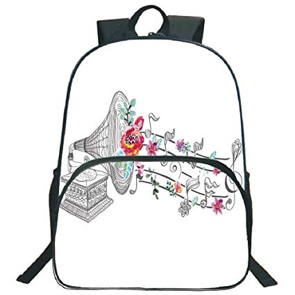 425x425 music decor print backpacks,vintage gramophone