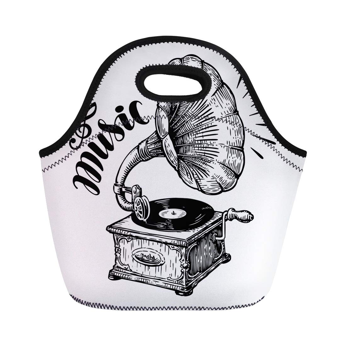 1100x1100 semtomn lunch tote bag phonograph gramophone sketch